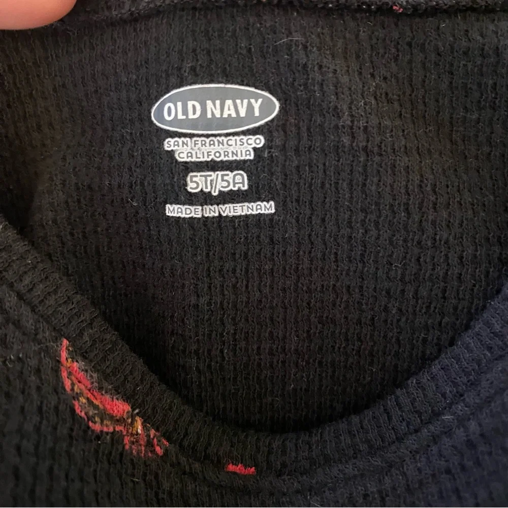 Old Navy Black Floral Thermal Long Sleeve Shirt Toddler Girls 5T Fall
